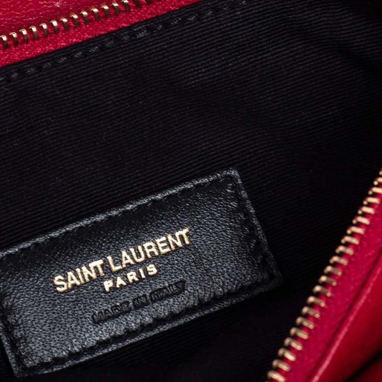 Pre Owned Saint Laurent Red Quilted Leather Kate Supple Crossbody Bag