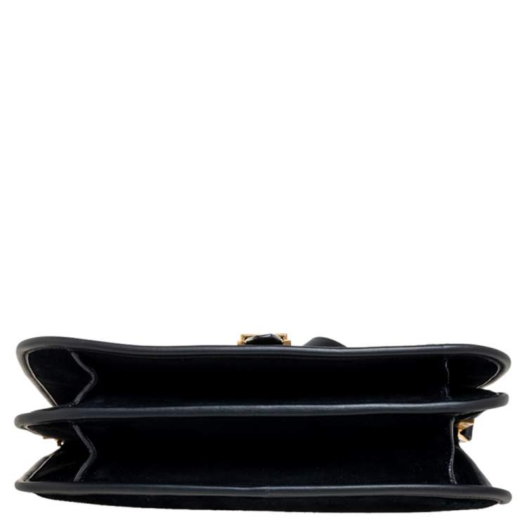 Pre Owned Saint Laurent Black Suede and Leather Medium Francoise Shoulder Bag