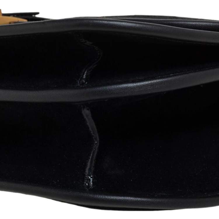 Pre Owned Saint Laurent Black Suede and Leather Medium Francoise Shoulder Bag
