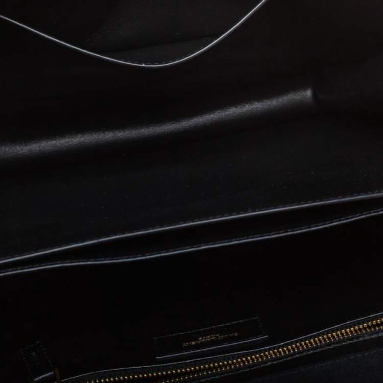 Pre Owned Saint Laurent Black Suede and Leather Medium Francoise Shoulder Bag