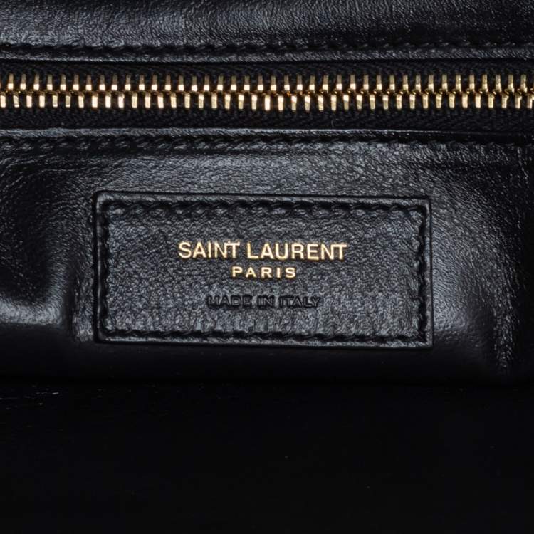 Pre Owned Saint Laurent Black Suede and Leather Medium Francoise Shoulder Bag