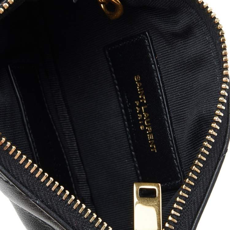 Pre Owned Saint Laurent Black Leather Compact Coin Wallet