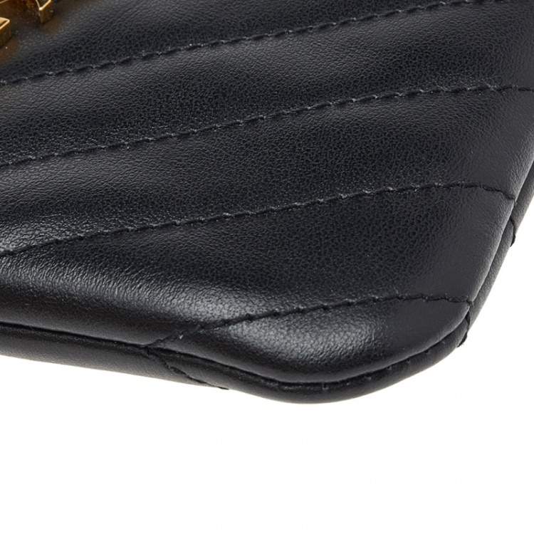 Pre Owned Saint Laurent Black Leather Compact Coin Wallet