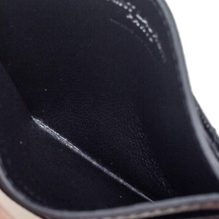 مملوكة مسبقًا Saint Laurent Black Matelassé Leather Monogram Card Holder