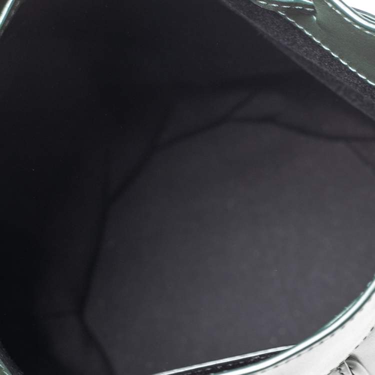 Pre Owned Saint Laurent Green Leather Small Talitha Bucket Bag