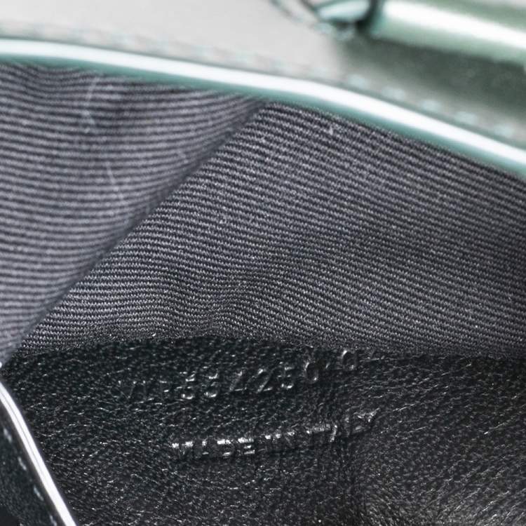 Pre Owned Saint Laurent Green Leather Small Talitha Bucket Bag