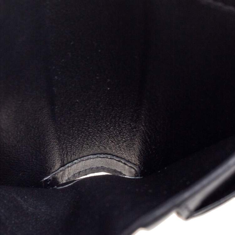Pre Owned Saint Laurent Black Leather Uptown Compact Wallet