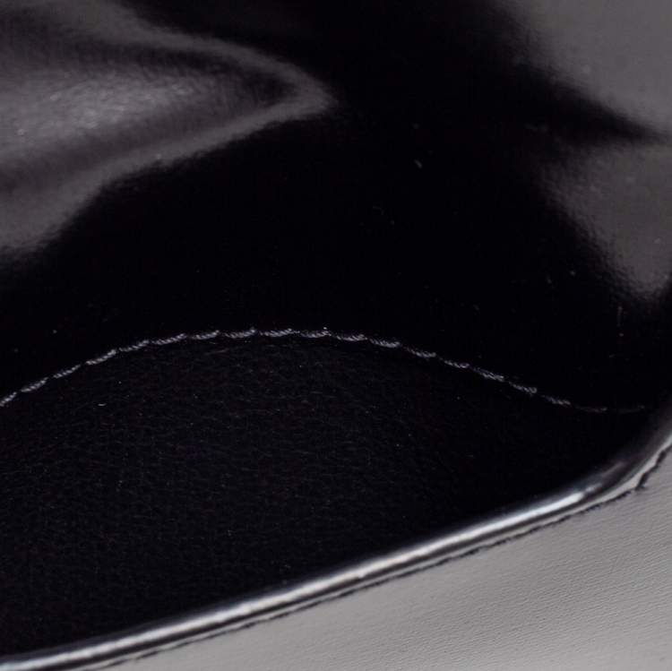 Pre Owned Saint Laurent Black Leather Uptown Compact Wallet