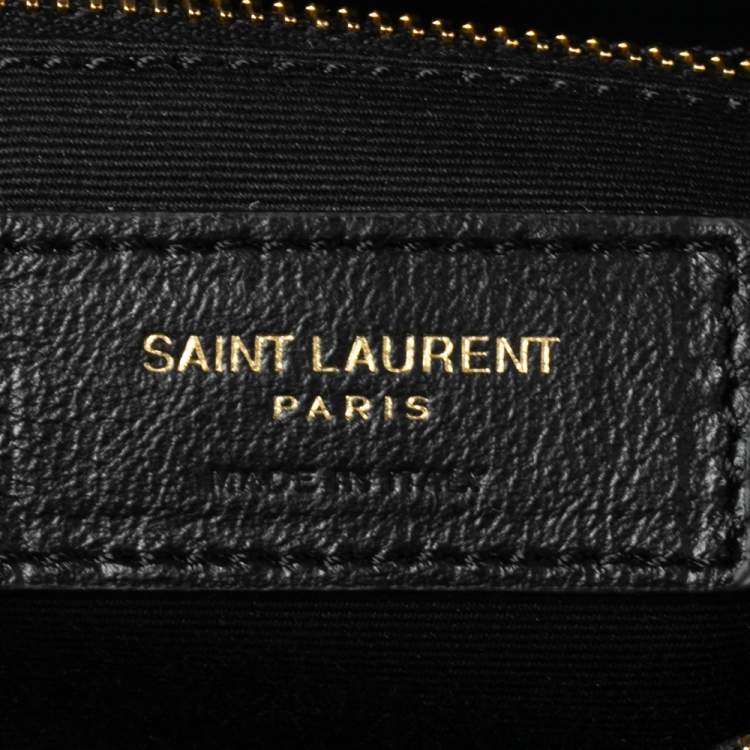 Pre Owned Saint Laurent Black Matelassé Leather Medium Loulou Shoulder Bag