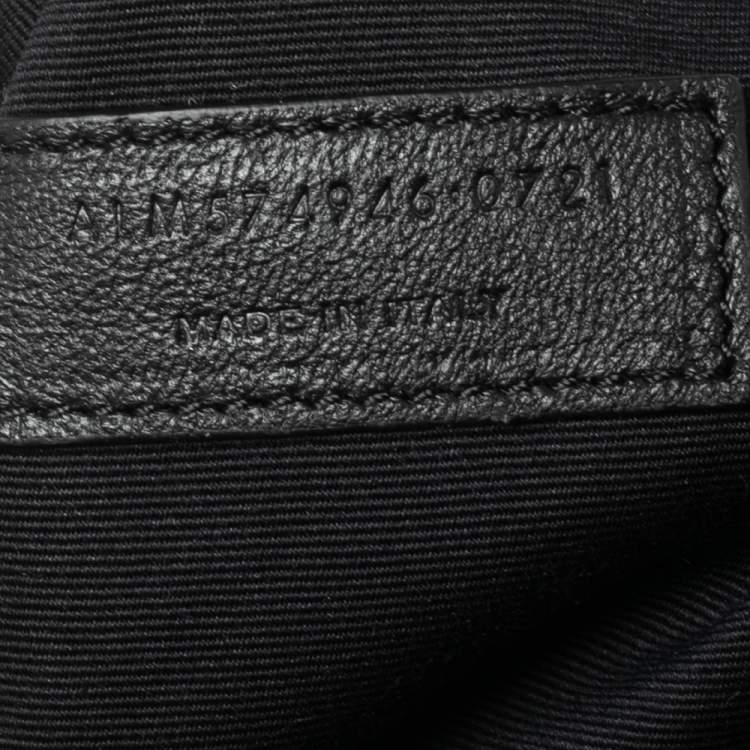 Pre Owned Saint Laurent Black Matelassé Leather Medium Loulou Shoulder Bag