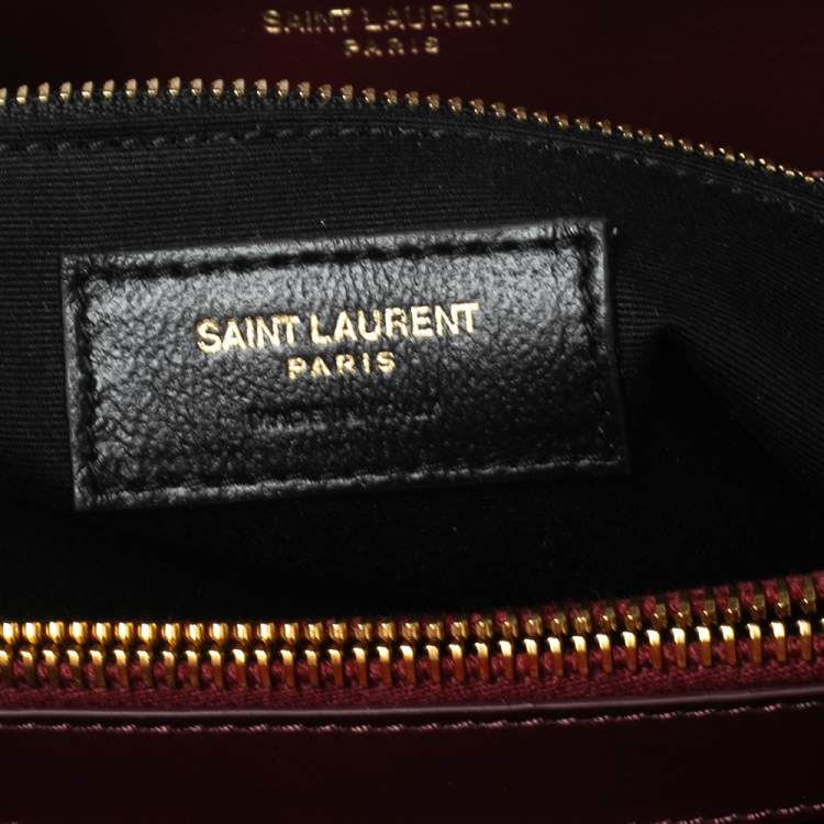 Pre Owned Saint Laurent Burgundy Matelassé Leather Medium LouLou Shoulder Bag