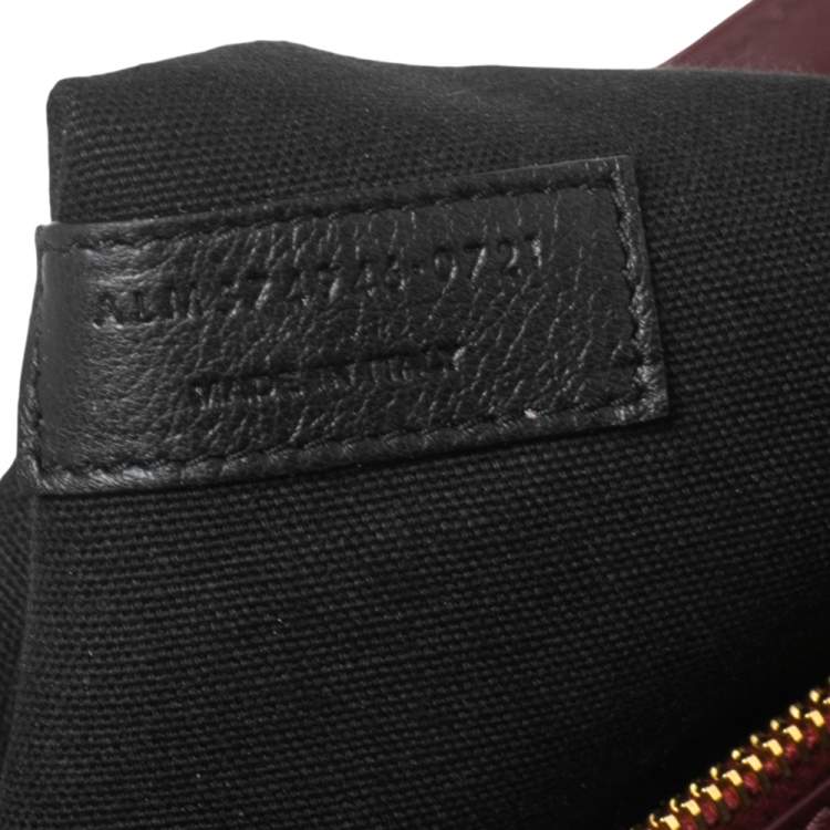 Pre Owned Saint Laurent Burgundy Matelassé Leather Medium LouLou Shoulder Bag