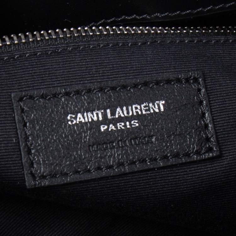 Pre Owned Saint Laurent Black Matelassé Leather Medium LouLou Shoulder Bag