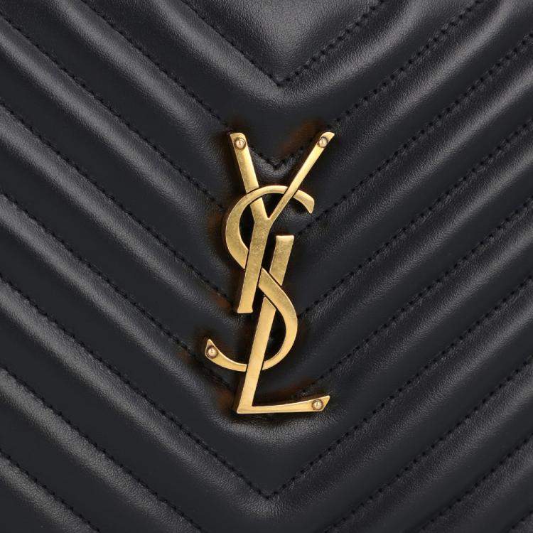 Pre Owned Saint Laurent Black Quilted Leather Lou Camera Bag