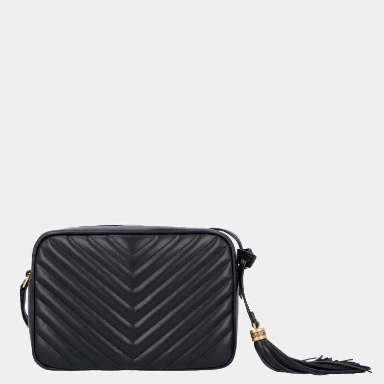 Pre Owned Saint Laurent Black Quilted Leather Lou Camera Bag