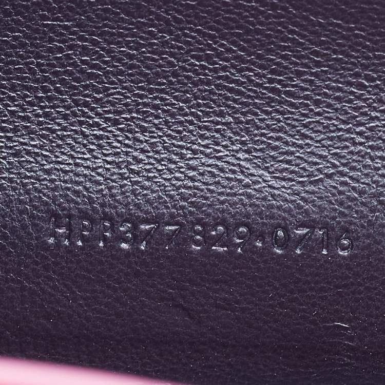 Pre Owned Saint Laurent Paris Pink Croc Embossed Leather Monogram Chain Wallet