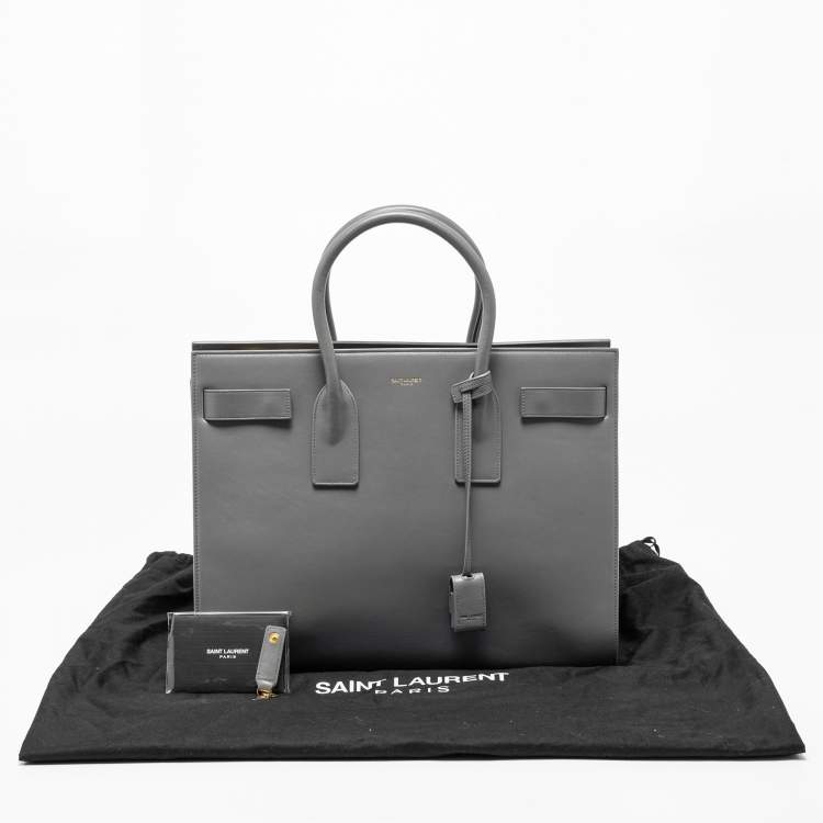 Pre Owned Saint Laurent Grey Leather Large Classic Sac De Jour Tote
