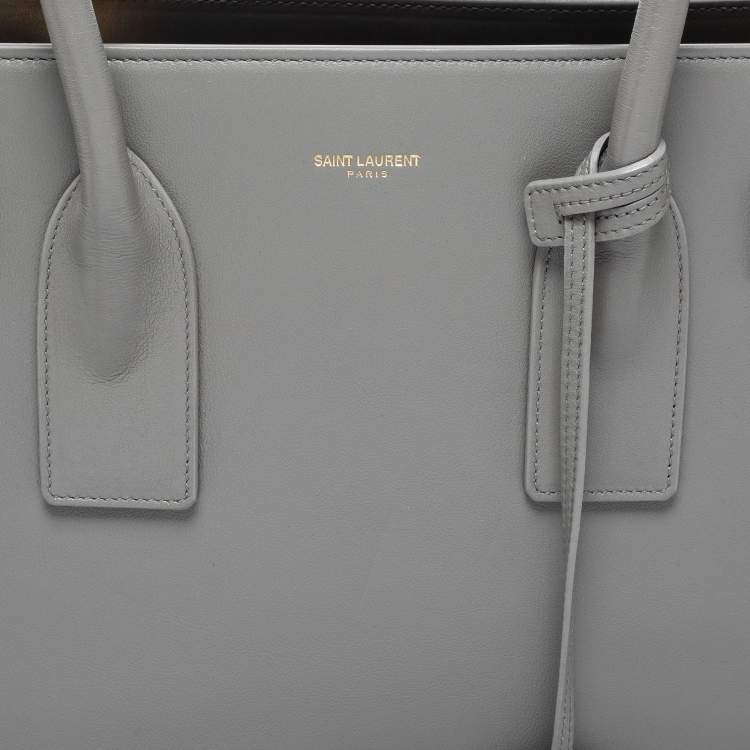 Pre Owned Saint Laurent Grey Leather Large Classic Sac De Jour Tote