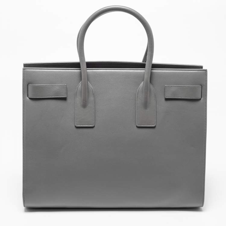 Pre Owned Saint Laurent Grey Leather Large Classic Sac De Jour Tote