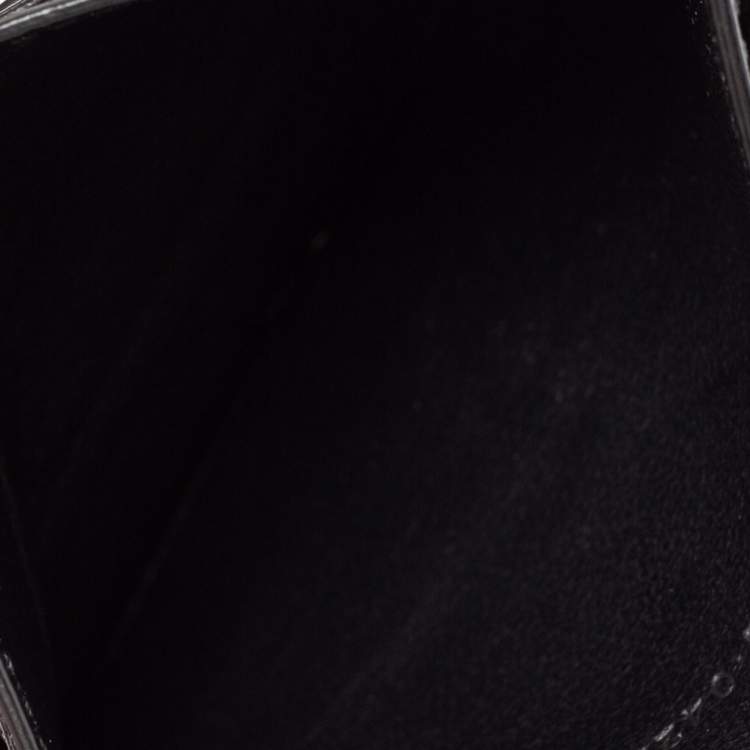 مملوكة مسبقًا Saint Laurent Black Leather Tiny Monogram Card Holder