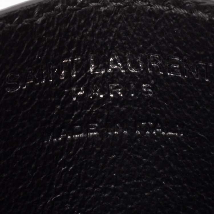 مملوكة مسبقًا Saint Laurent Black Leather Tiny Monogram Card Holder