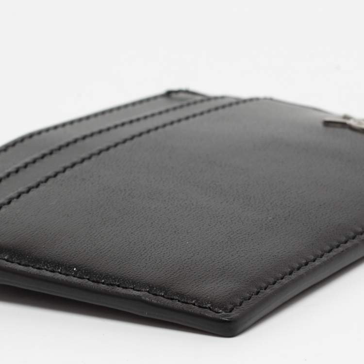 مملوكة مسبقًا Saint Laurent Black Leather Tiny Monogram Card Holder