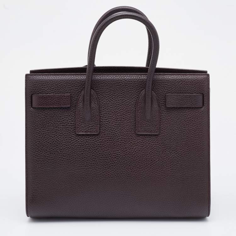 Pre Owned Saint Laurent Paris Dark Burgundy Leather Small Classic Sac De Jour Tote