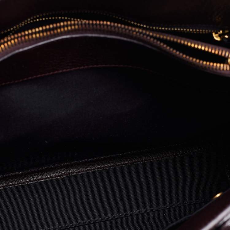 Pre Owned Saint Laurent Paris Dark Burgundy Leather Small Classic Sac De Jour Tote
