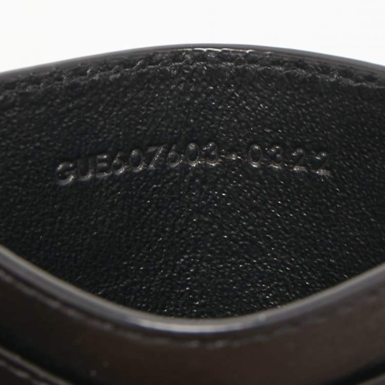 Pre Owned Saint Laurent Black Leather Monogram Card Holder