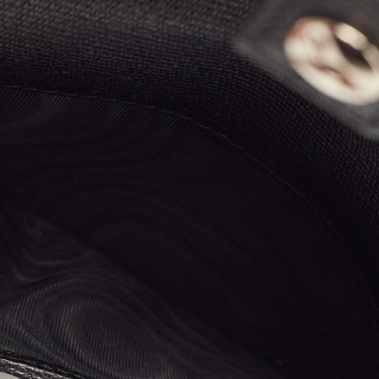 Pre Owned Saint Laurent Black Leather Flap Bifold Long Wallet