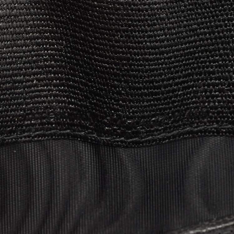 Pre Owned Saint Laurent Black Leather Flap Bifold Long Wallet