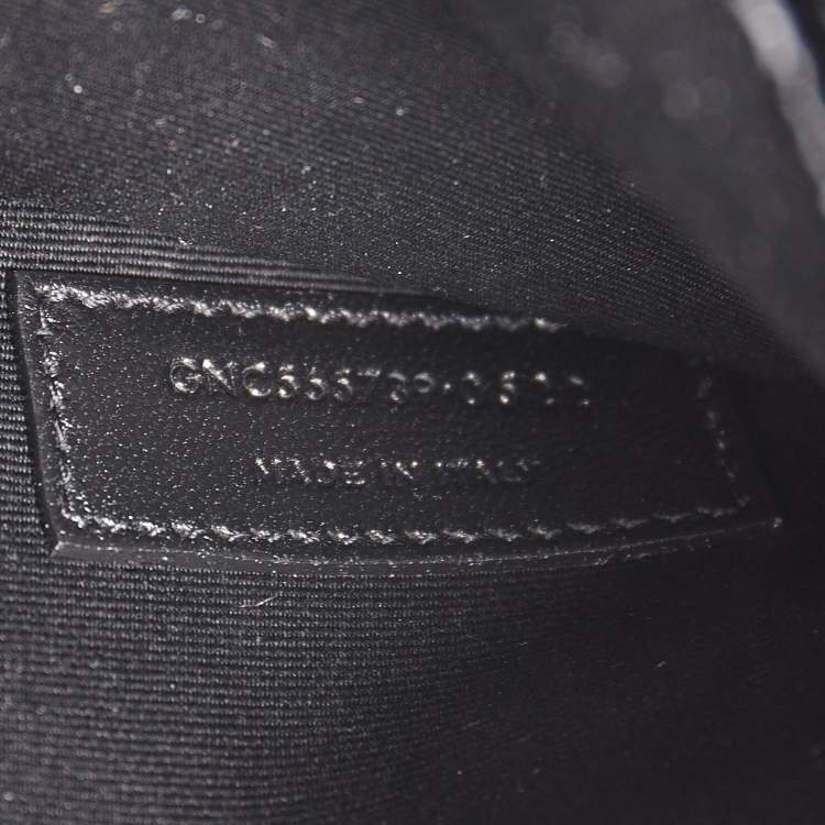 مملوكة مسبقًا Saint Laurent Black Croc Embossed Leather Uptown Pouch