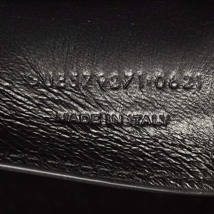 Pre Owned Saint Laurent Black Croc Embossed Leather Manhattan Shoulder Bag