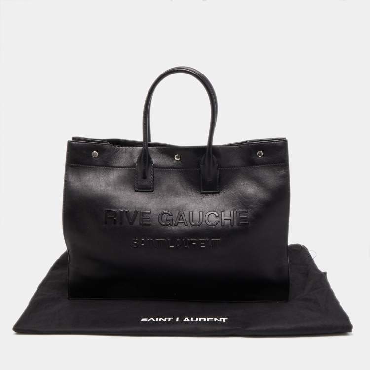 Pre Owned Saint Laurent Black Leather Neo Rive Gauche Tote