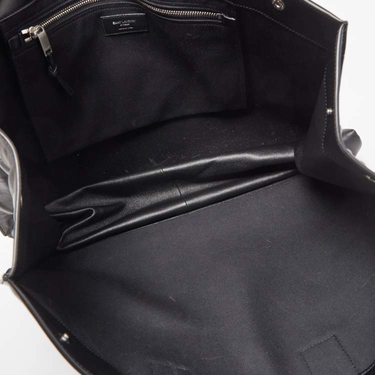 Pre Owned Saint Laurent Black Leather Neo Rive Gauche Tote