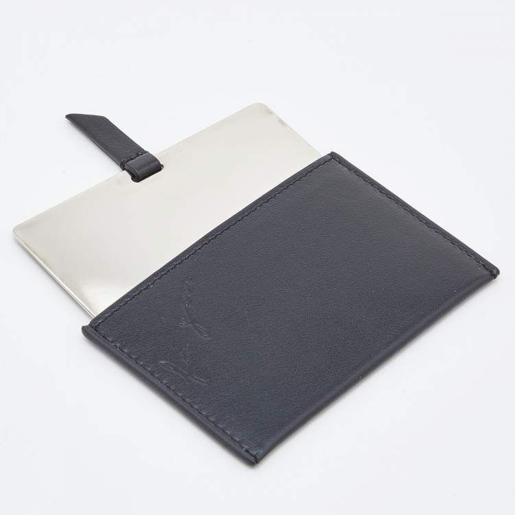 Pre Owned Saint Laurent Black Leather Pocket Mirror Case