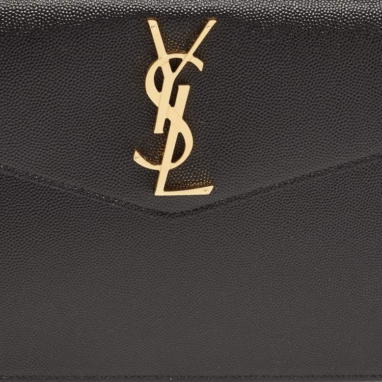 Pre Owned Saint Laurent Black Leather Uptown Pouch