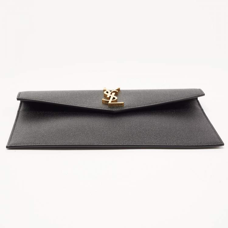 Pre Owned Saint Laurent Black Leather Uptown Pouch