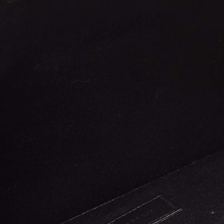 Pre Owned Saint Laurent Black Glossy Leather Zip Pouch