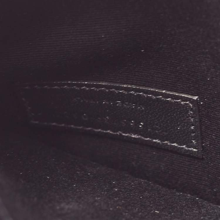 Pre Owned Saint Laurent Black Croc Embossed Leather Medium Uptown Clutch