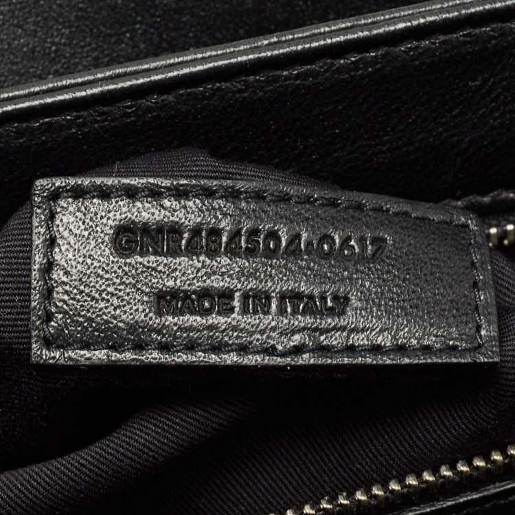 Pre Owned Saint Laurent Black Croc Embossed Leather Medium Babylone Top Handle Bag