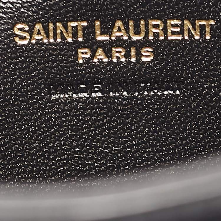 Pre Owned Saint Laurent Black Leather Mini LE 5 À 7 Shoulder Bag