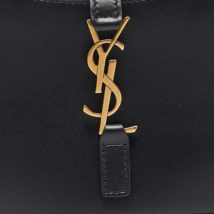 Pre Owned Saint Laurent Black Leather Mini LE 5 À 7 Shoulder Bag