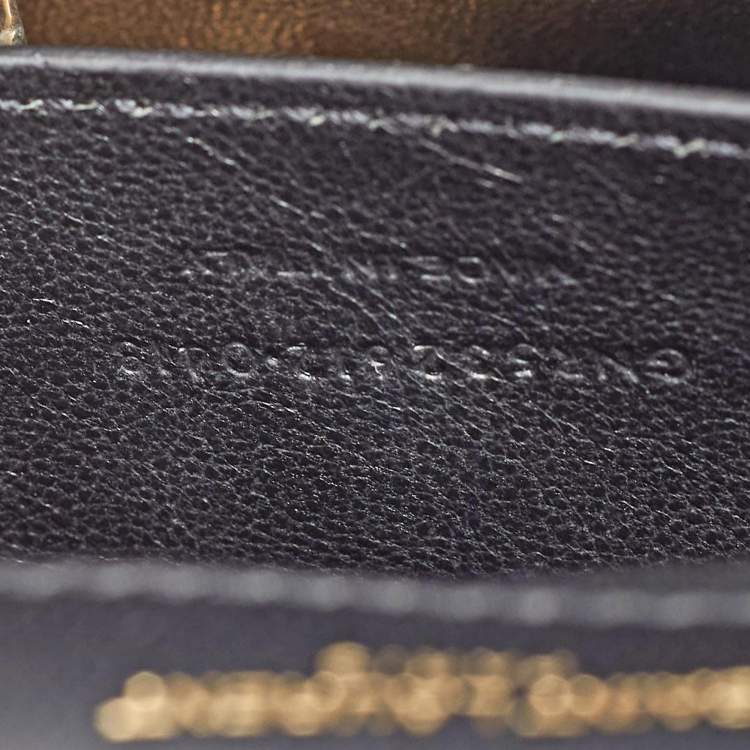 Pre Owned Saint Laurent Black Leather Medium Monogram Vicky Crossbody Bag
