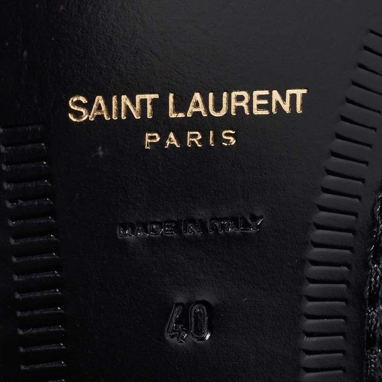 Pre Owned Saint Laurent Black Patent Leather Penny Le Loafers Size 40