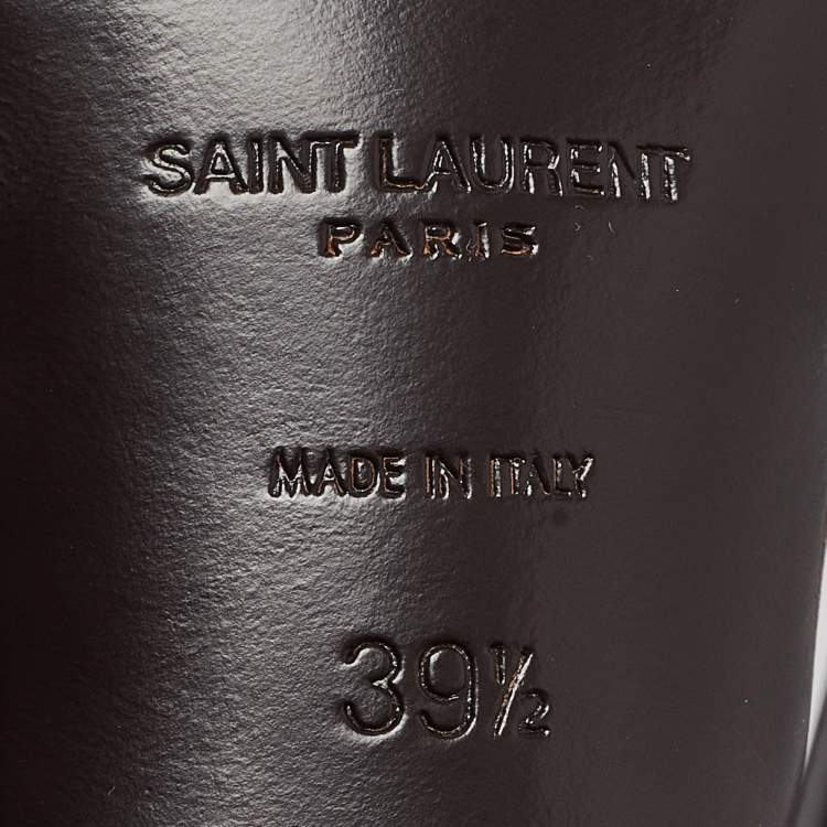 Pre Owned Saint Laurent Brown Leather Tribute  Sandals Size 39.5