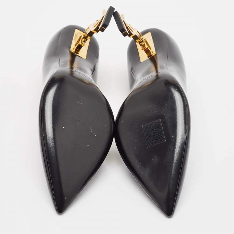 Pre Owned Saint Laurent Black Patent Leather Opyum Pumps Size 39