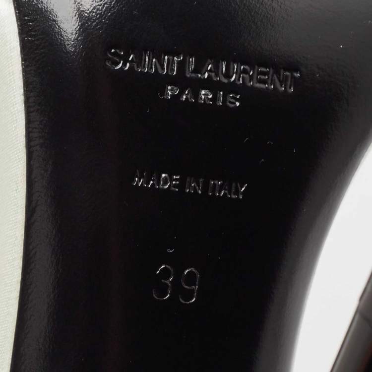Pre Owned Saint Laurent Pastel Green Satin Ankle Strap Sandals Size 39