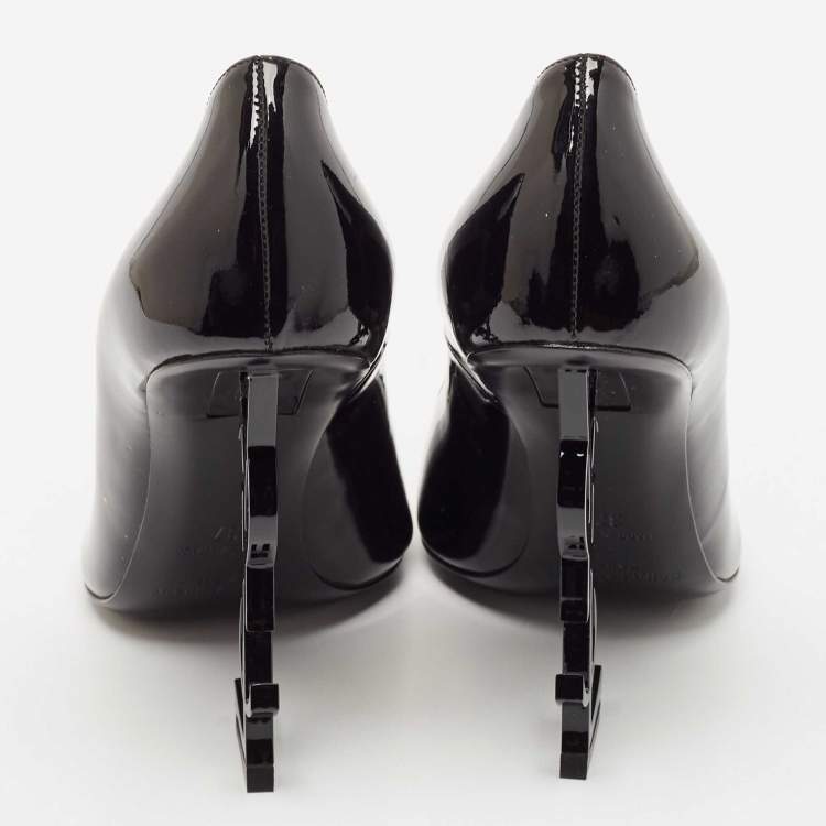 Pre Owned Saint Laurent Black Patent Leather Opyum Pumps Size 37