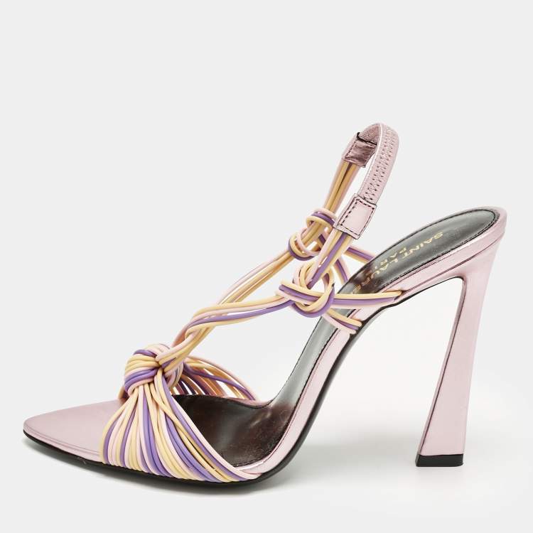 Pre Owned Saint Laurent Multicolor Rubber Gippy Slingback Sandals Size 39